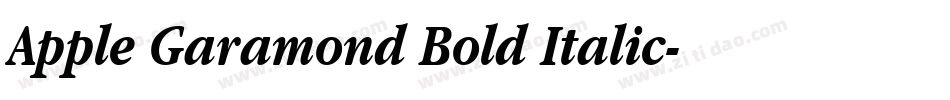 Apple Garamond Bold Italic字体转换